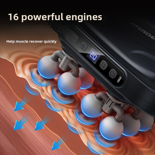 Hyundai 16-Head Rechargeable Massage Gun