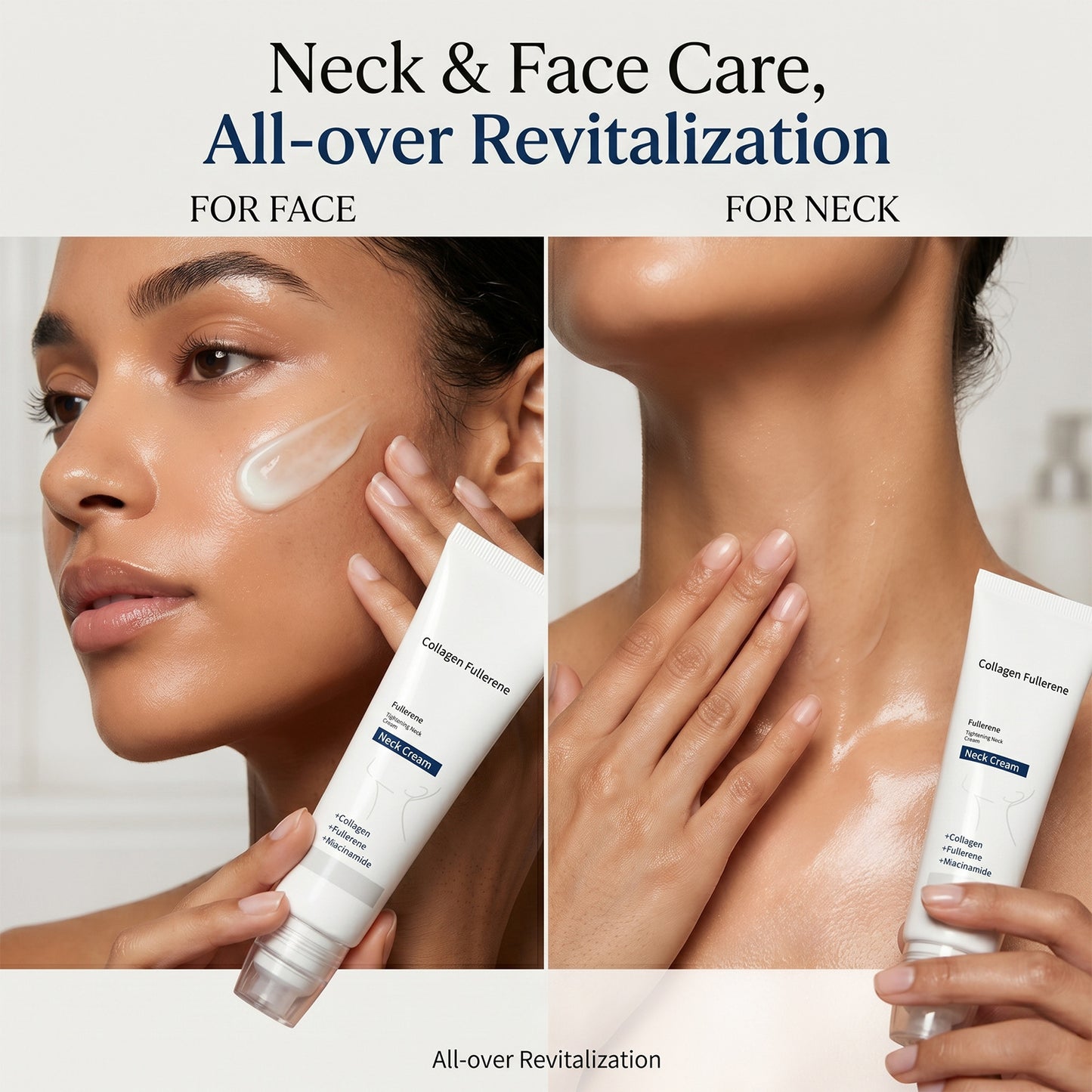 Plump and smooth neck cream massage to reduce neck wrinkles